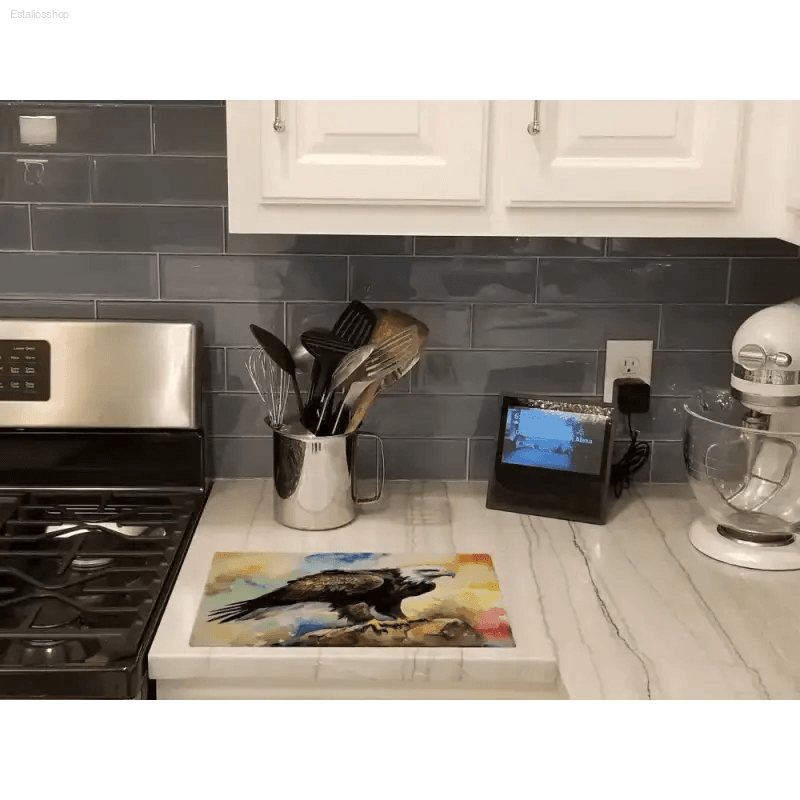Soaring Eagle Cutting Board: Unleash your Inner Chef! Elevate your Kitchen Game with the Eagle Watercolor Cutting Board, a Stunning Blend of Artistry and Functionality - Estalios