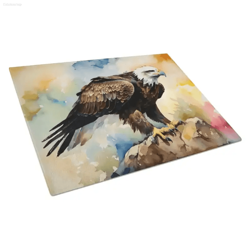 Soaring Eagle Cutting Board: Unleash your Inner Chef! Elevate your Kitchen Game with the Eagle Watercolor Cutting Board, a Stunning Blend of Artistry and Functionality - Estalios