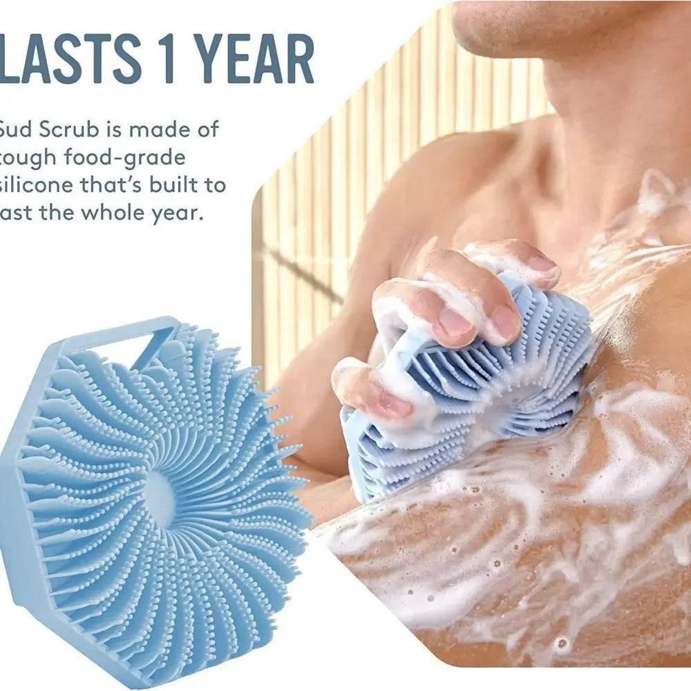 Soft Silicone Body Scrubber With Ergonomic Handle - Estalios