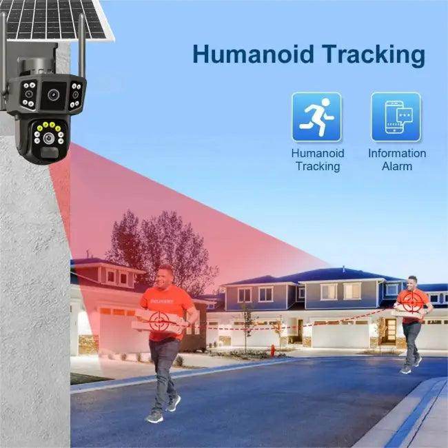 Solar-Powered Three-Lens Cam with Night Vision Tracking - Estalios