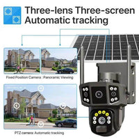 Solar-Powered Three-Lens Cam with Night Vision Tracking - Estalios