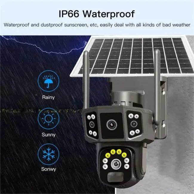 Solar-Powered Three-Lens Cam with Night Vision Tracking - Estalios
