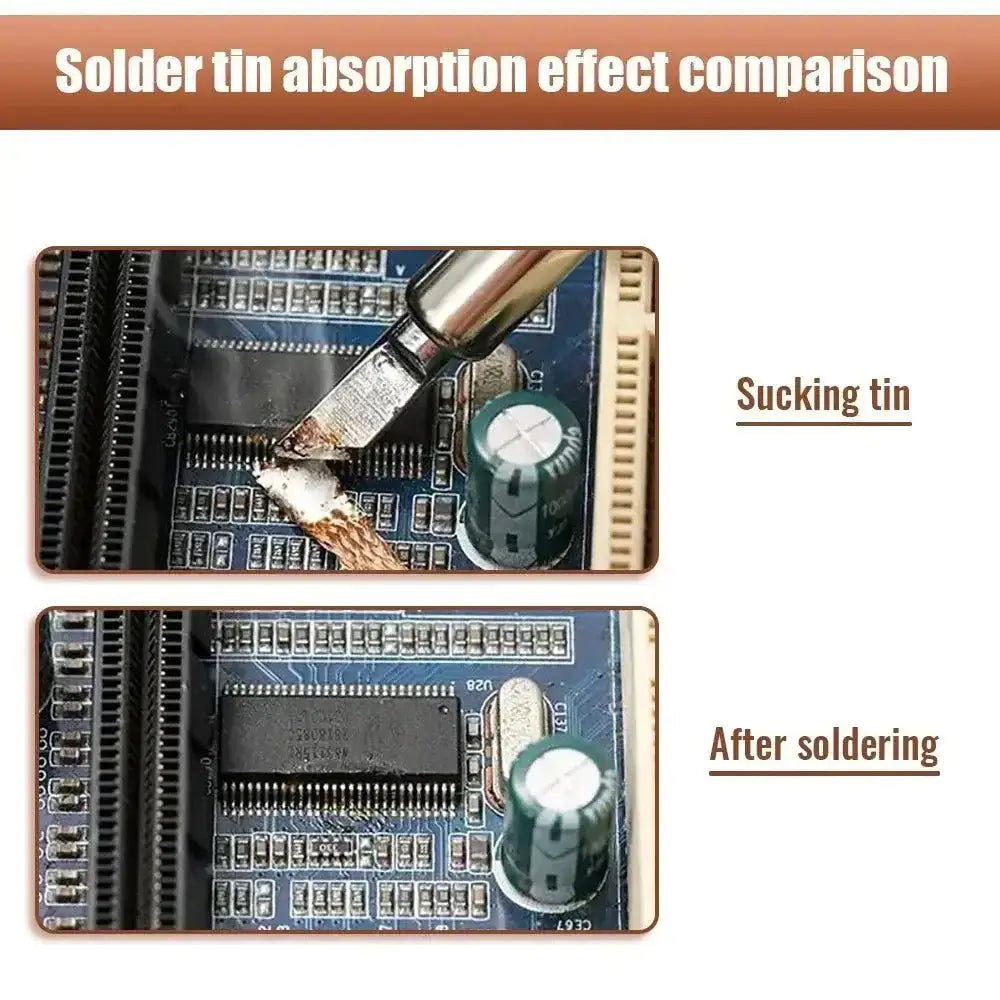 Solder wire desoldering braid absorption comparison in Solder Wire Desoldering Showdown