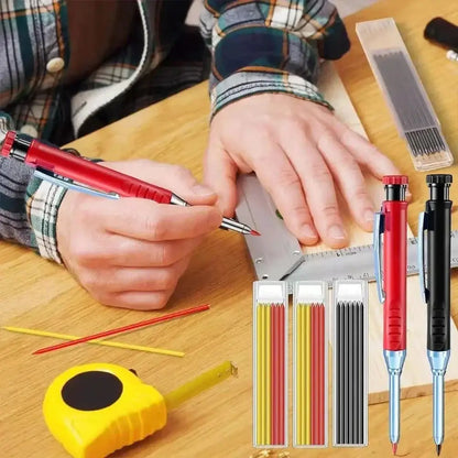 Solid Carpenter Mechanical Pencil Powerhouse with colored leads for precise marking