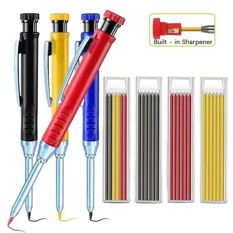 Colored mechanical pencil set with lead refills and sharpener for Solid Carpenter Mechanical