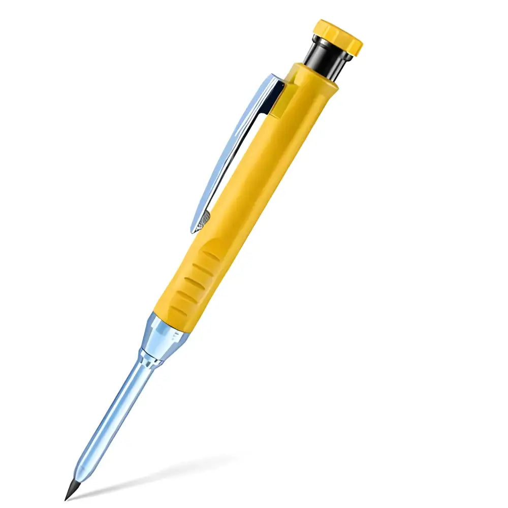 Yellow mechanical pencil with pocket clip from Solid Carpenter Mechanical Pencil Powerhouse