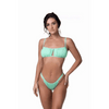 Solid Cute Bandeau Bikini Set with Adjustable Fit - Estalios