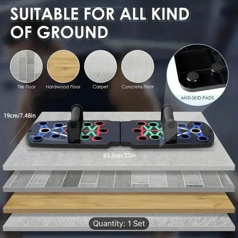 Solid Push Up Board Multi-Functional Home Workout System - Estalios