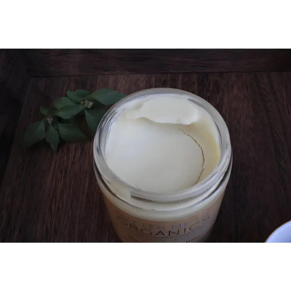 Open jar of white cream from Soothe Your Skin with Organic Magnesium lotion