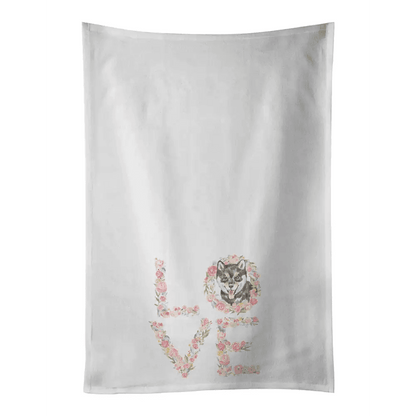 Spark Up Your Kitchen with LOVE Floral Dog Tea Towel - Estalios