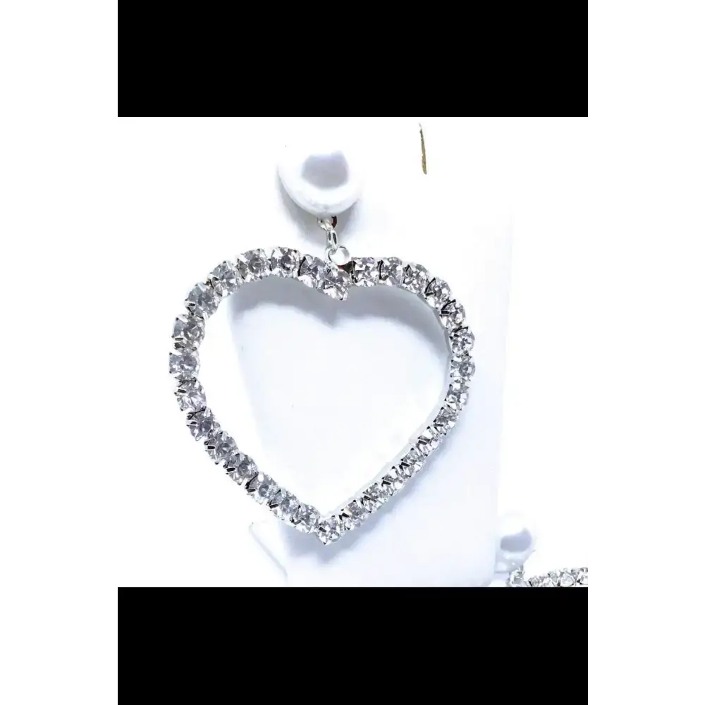 Rhinestone heart drop earrings from Sparkle On Hearts Desire for chic fashion lovers