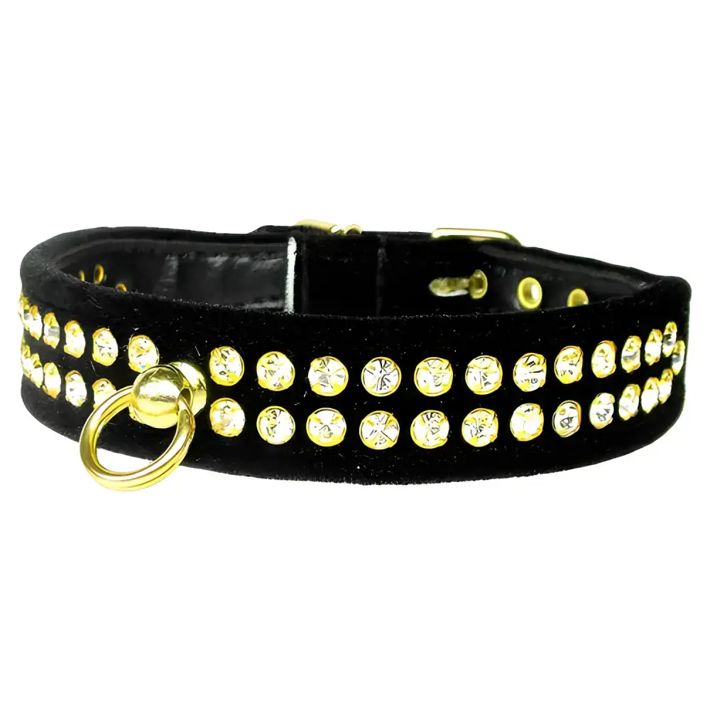 Stylish black velvet pet collar with rhinestones for your pet’s neck, view cart now!