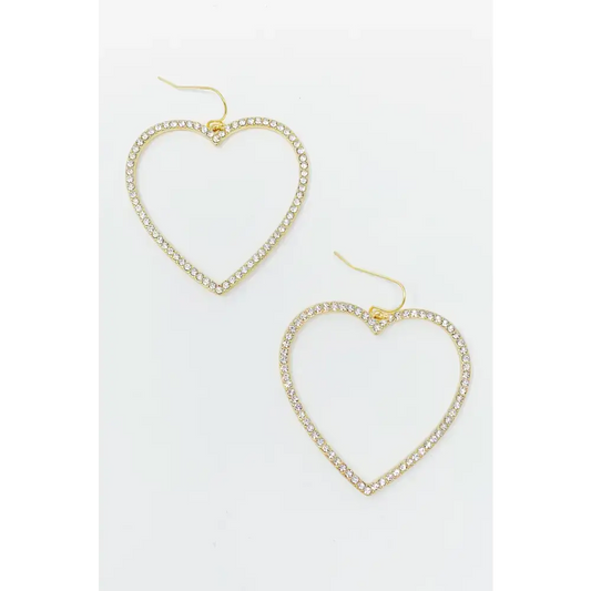 Heart-shaped rhinestone earrings from Sparkle Up with Precious Heart Earrings collection