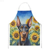 Sparkling Watercolor Apron with Dog and Sunflower Delight - Estalios