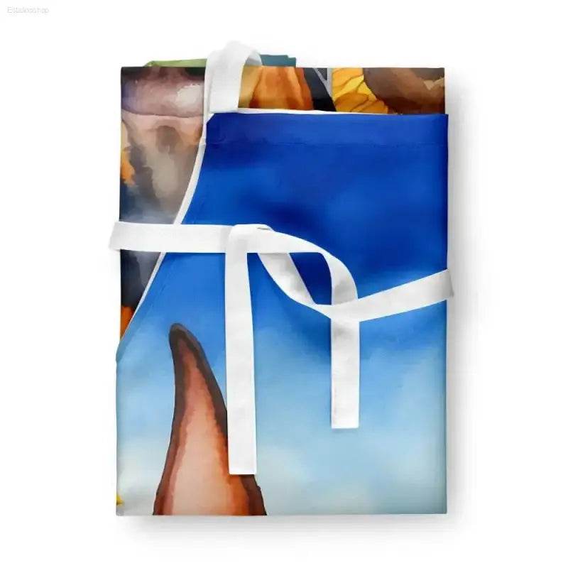 Sparkling Watercolor Apron with Dog and Sunflower Delight - Estalios