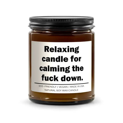 Relaxing Spiced Pumpkin Ginger LOL Candle with a funny label for cozy vibes