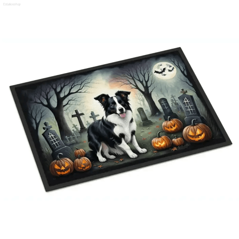 Spooktacular Doggy Doormat: Halloween Howls Await! Get Ready for Halloween with this Awesome Dog Doormat! It's - Estalios