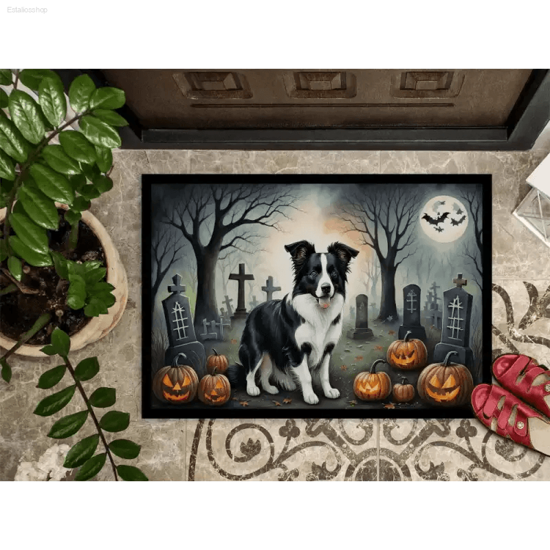 Spooktacular Doggy Doormat: Halloween Howls Await! Get Ready for Halloween with this Awesome Dog Doormat! It's - Estalios