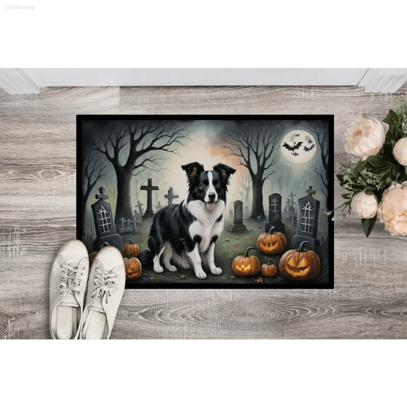 Spooktacular Doggy Doormat: Halloween Howls Await! Get Ready for Halloween with this Awesome Dog Doormat! It's - Estalios