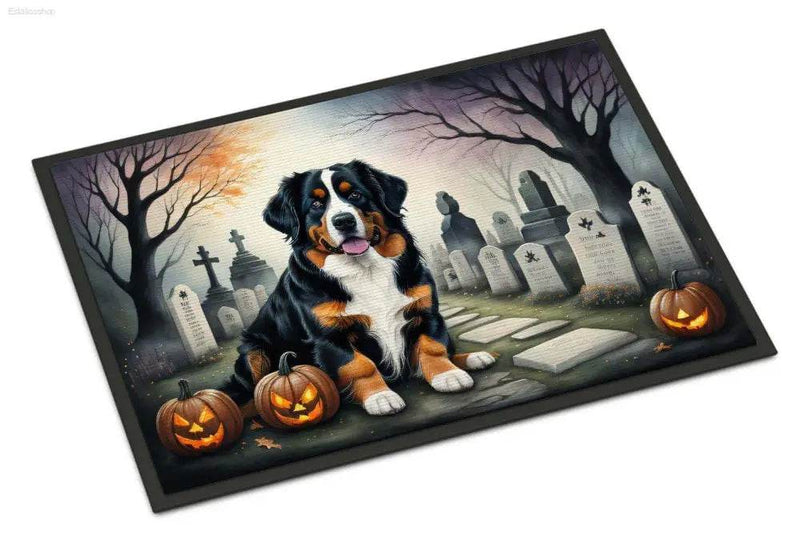 Halloween-themed dog mat.
