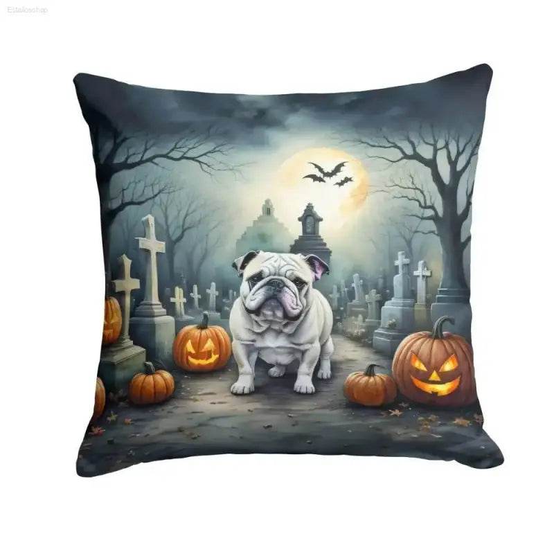 Spooky Patio Paradise: Wicker Set & Bulldog Boo-tiful Pillows! this Wicker Patio Set will Transform your Outdoor Space Into a Spooky Patio - Estalios