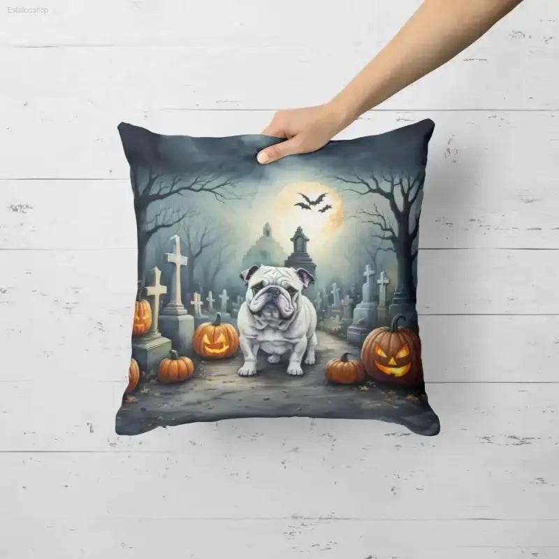 Spooky Patio Paradise: Wicker Set & Bulldog Boo-tiful Pillows! this Wicker Patio Set will Transform your Outdoor Space Into a Spooky Patio - Estalios