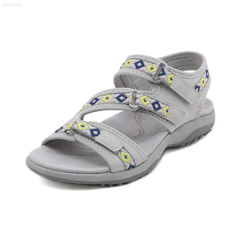 Sports Sandals With Printed Velcro Plus Size Women's Shoes - Estalios
