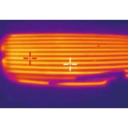 Thermal image showing heated coil in Spot Leaks Fast Leakage Detection Handheld device