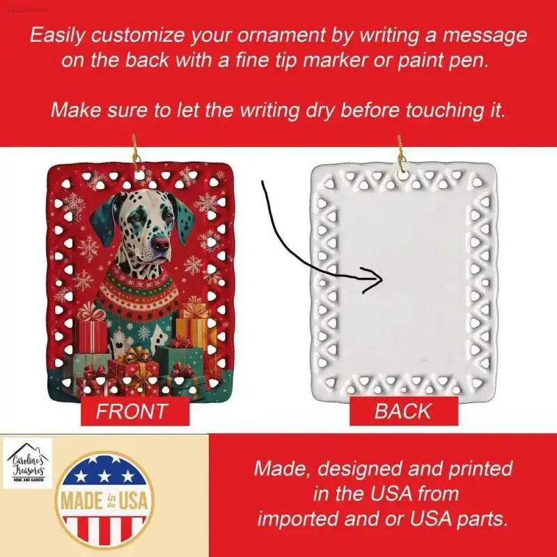 Spotted Holiday Hounds: Dalmatian Ornament Delight! Dalmatian Christmas Ornament. Spread Holiday Cheer with our Charming Dalmatian Christmas Ornament. this Delightful - Estalios