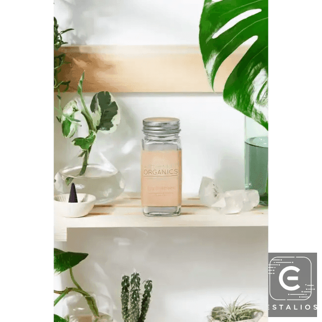 Stylish Square Glass Jar with Metal Lid for Dry Shampoo - Estalios