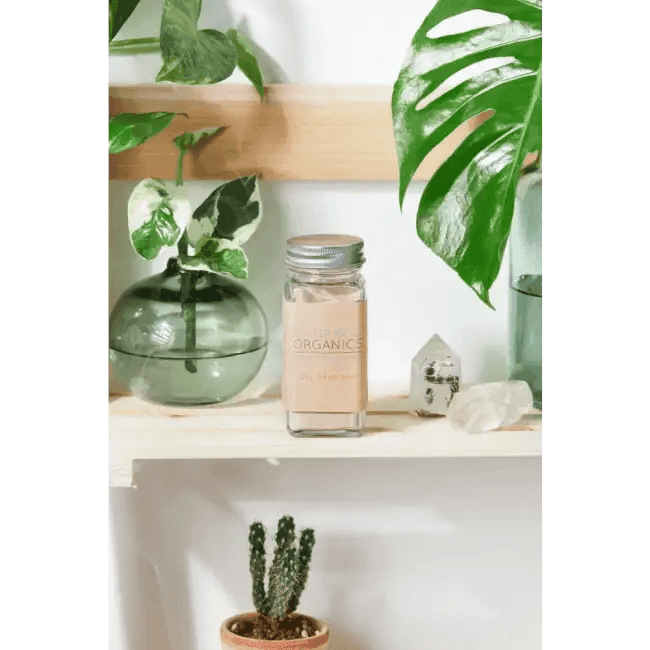 Stylish Square Glass Jar with Metal Lid for Dry Shampoo - Estalios