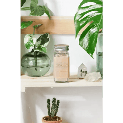 Stylish Square Glass Jar with Metal Lid for Dry Shampoo - Estalios