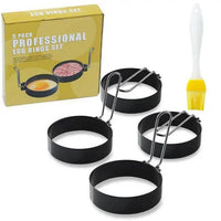 Egg-citing Black Egg Ring Set for Perfect Breakfast Eggs - Estalios