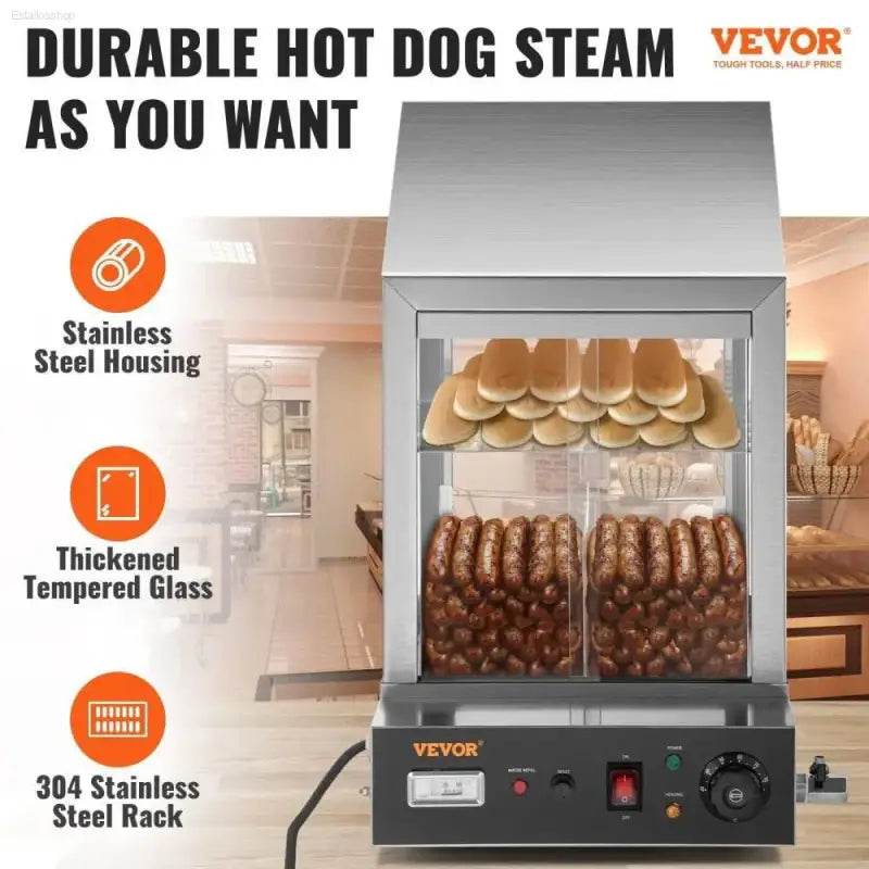 Stainless Steel Hot Dog Central: Bun & Dog Steaming Station! **product Description** Get Ready to Revolutionize your Hot Dog Game with the Stainless Steel Hot - Estalios