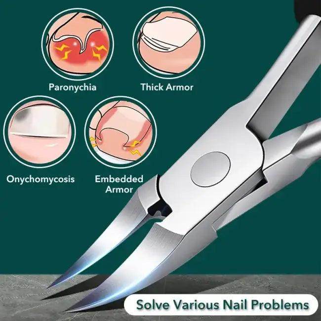 Stainless Steel Toe Nail Clipper with Textured Red Handles for Easy Grip - Estalios