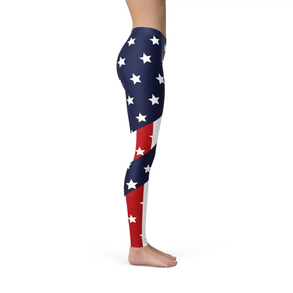 Womens American Flag Leggings for a true American beauty vibe in stylish comfort