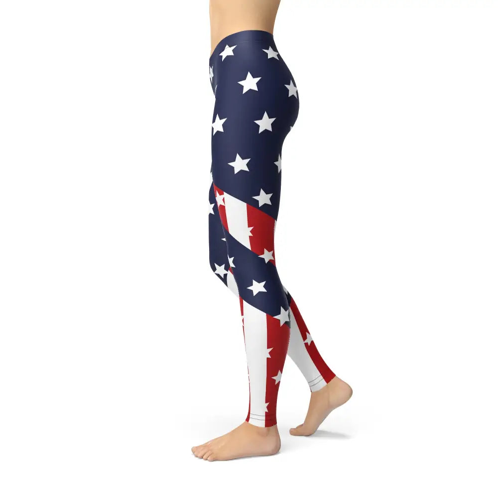 Stylish Women’s American Flag Leggings for true American beauty and patriotic flair