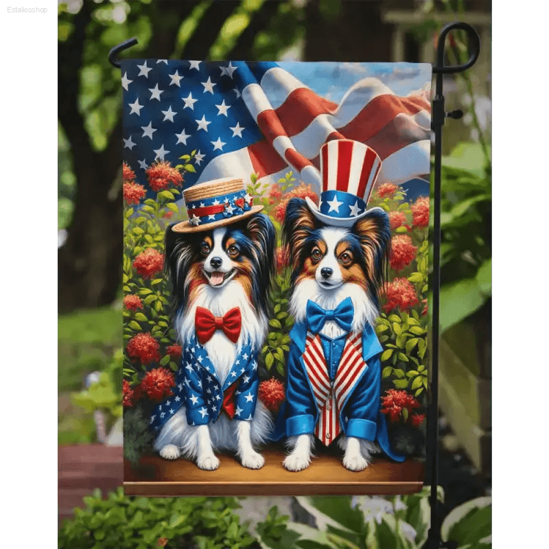 Stars Stripes Doggone Delightful Dog Garden Flag Show your Patriotic Spirit and Love for your Furry Friend with this Adorable Dog-themed Garden Flag! Perfect - Estalios