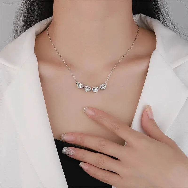 Sterling Silver S925 Four-Leaf Clover Necklace for Women - Estalios