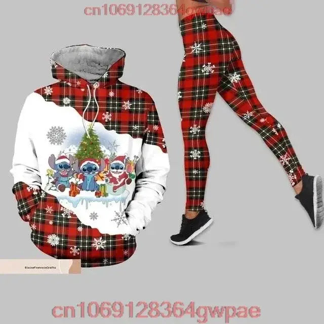 Fun Stitch Angle 3D Hoodie and leggings set perfect for Disney fans and yoga lovers