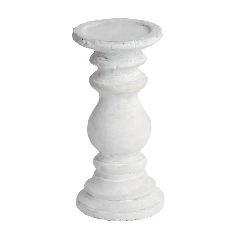 White decorative candlestick in the Stone Candle Holder Transformation product