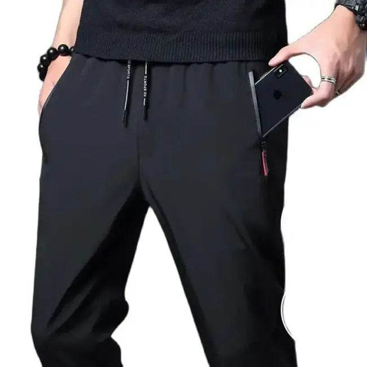 Comfortable Stretch Slim Fit Joggers in Gray and Black - Estalios