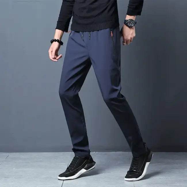 Comfortable Stretch Slim Fit Joggers in Gray and Black - Estalios