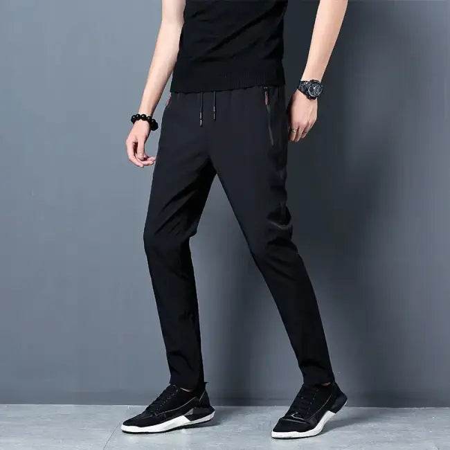Comfortable Stretch Slim Fit Joggers in Gray and Black - Estalios
