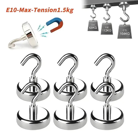 Silver Strong Magnet Hooks for easy storage in home and kitchen, perfect face mask combo