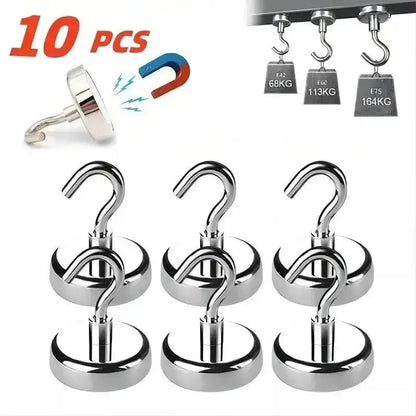 Silver Strong Magnet Hooks for easy organization in your home kitchen and storage