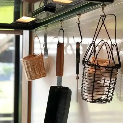 Strong Magnet Hooks holding kitchen utensils on a rack for stylish home storage