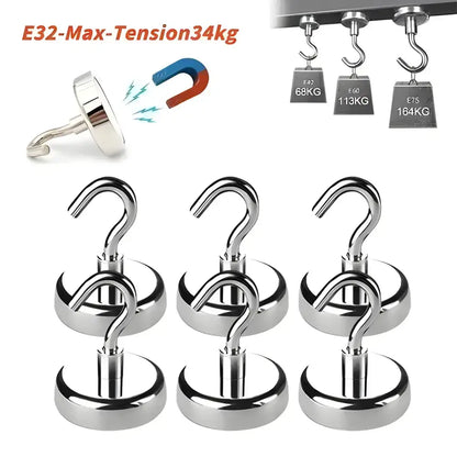 Silver magnetic hooks from Strong Magnet Hooks & Face Mask Combo for easy storage at home