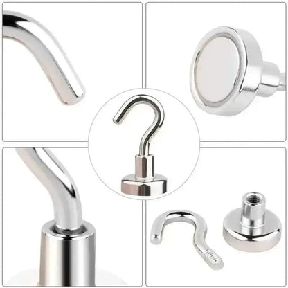 Chrome Magnetic Hook from Strong Magnet Hooks & Face Mask Combo for home kitchen storage