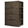 Stylish 4 Drawer Wide Woven Plastic Organizer for Home Use - Estalios